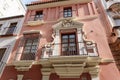 Historic buildings and monuments of Seville, Spain. Architectural details, stone facade. Royalty Free Stock Photo