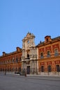 Historic buildings and monuments of Seville, Spain. Architectural details, stone facade