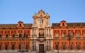 Historic buildings and monuments of Seville, Spain. Architectural details, stone facade Royalty Free Stock Photo