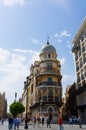 Historic buildings and monuments of Seville, Spain. Spanish architectural styles of Gothic and Mudejar, Baroque Royalty Free Stock Photo