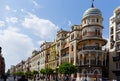 Historic buildings and monuments of Seville, Spain. Spanish architectural styles of Gothic and Mudejar, Baroque