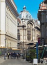 Historic buildings in the old city center of Bucharest Royalty Free Stock Photo