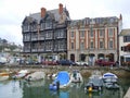 Historic buildings overlooking boat harbour