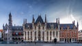 The historic buildings of Provincial Palace with the Historium on the left and the Post Office on the right, on Market Square Royalty Free Stock Photo