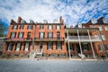 Historic buildings on Shenandoah Street in Harpers Ferry, West V