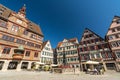 Historic buildings and town hall on the market square of the Southern German city of TÃÂ¼bingen