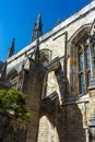 Winchester Cathedral,flying buttress,Hampshire,England,United Kingdom Royalty Free Stock Photo