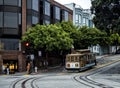 Historic Cable Car, Powell-Hyde line on the August 17th, 2017 - San Francisco, California, CA Royalty Free Stock Photo