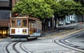 Historic Cable Car, Powell-Hyde line on the August 17th, 2017 - San Francisco, California, CA Royalty Free Stock Photo