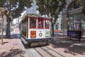 Historic Cable Car Powell Hyde Line at Powell Street terminal at Market Street in downtown San Francisco, California CA, USA