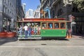 Historic Cable Car Powell Hyde Line on turntable at Powell Street terminal at Market Street in downtown San Francisco, California Royalty Free Stock Photo