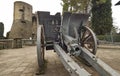 Historic cannons in pubblic park `La Rocca` Bergamo.