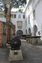 Historic canon models inside the exhibit in the National Historic Museum of Rio de Janeiro