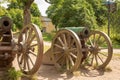 Historic canon at Suomenlinna island, a sea fortress southeast of Helsinki, Finland