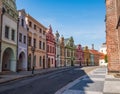 Historic Canonical Houses on Great square of Hradec Kralove, Czech Republic Royalty Free Stock Photo