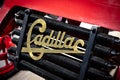 Detail of the historic car Cadillac Model A Runabout from 1903 in red color