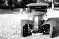 Historic Car Front Black And White Photo