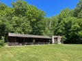 1800 Historic Carriage House and Blacksmith Shop in Spring Mill State Park Royalty Free Stock Photo
