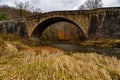 Historic Casselman Stone Arch Bridge - Autumn Splendor - Garrett County, Maryland Royalty Free Stock Photo