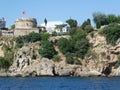 Historic castle harbour old town Antalya turkey