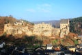 The historic Castle Larochette on the hilltop above the village in Luxembourg,