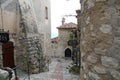 Historic castle and red stone roads in Nice, France