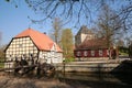 Historic Castle Rheda, medieval main house with framework structures around, Germany