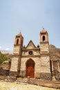catholic church with bell tower of Casa Hacienda de Yaca founded in the 18th century, very important in the abandoned and