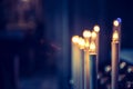 Awestruck catholic church in Italy with electric candles Royalty Free Stock Photo