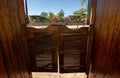 Historic center of Amealco, QuerÃÂ©taro, Mexico, with its traditional canteens with its typical doors of the old west Royalty Free Stock Photo