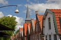 The historic center of Balk, Friesland, Netherlands, with a raw of historic houses