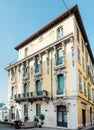 Historic center building with liberty style decorations