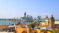 Historic center of Cartagena, port and boca grande.