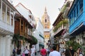 Historic center of Cartagena, a view of the Cathedral and the colonial architecture in the caribbean