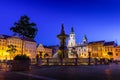 Historic center of Ceske Budejovice at night, Budweis, Budvar, South Bohemia, Czech Republic. Royalty Free Stock Photo