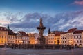 Historic center of Ceske Budejovice at night, Czechia Royalty Free Stock Photo