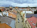 Historic center church in the background, Jihlava, Czech Republic