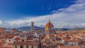 City of Florence, Italy, and Florence Cathedral, at dusk Royalty Free Stock Photo