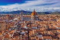 City of Florence, Italy, and Florence Cathedral, at dusk Royalty Free Stock Photo