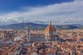 City of Florence, Italy, and Florence Cathedral, at dusk Royalty Free Stock Photo