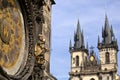 The historic center of Prague, ancient architecture, and cultural heritage/Prague Tower and Astronomical Clock on the Old Town Hal