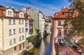 Historic Certovka canal Devils canal in Prague Royalty Free Stock Photo