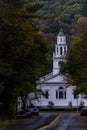 Historic Chapel with Leading Road - Autumn / Fall Colors - Woodstock, Vermont