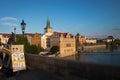 Historic Charles bridge and the Vltava River