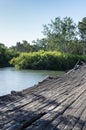 Historic Chinamans Bridge over the Goulburn River near Nagambie in Australia.