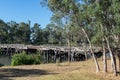 Historic Chinamans Bridge over the Goulburn River near Nagambie in Australia. Royalty Free Stock Photo