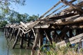 Historic Chinamans Bridge over the Goulburn River near Nagambie in Australia. Royalty Free Stock Photo