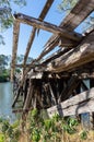 Historic Chinamans Bridge over the Goulburn River near Nagambie in Australia. Royalty Free Stock Photo