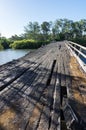 Historic Chinamans Bridge over the Goulburn River near Nagambie in Australia. Royalty Free Stock Photo