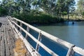 Historic Chinamans Bridge over the Goulburn River near Nagambie in Australia. Royalty Free Stock Photo